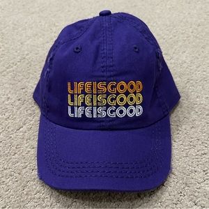 Life is Good Deep Purple Hat with Adjustable Back